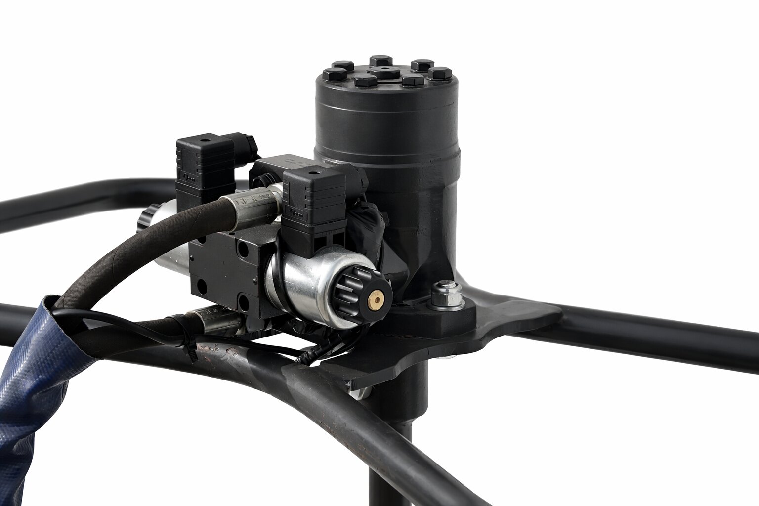 Detailaufnahme Hydraulikmotor am Ankereindrehgerät