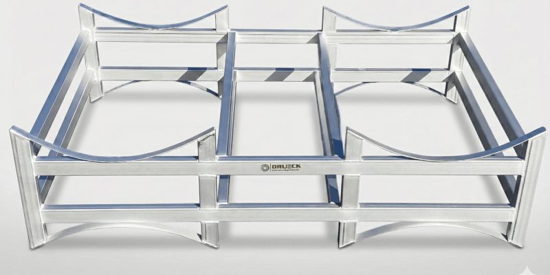 Kombilager für Weinfässer bis 3 Lagen aus Edelstahl – hochwertige Fassauflage für stabile, platzsparende und professionelle Kellerlagerung